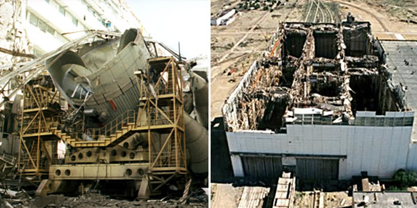The collapsed Hangar 112
