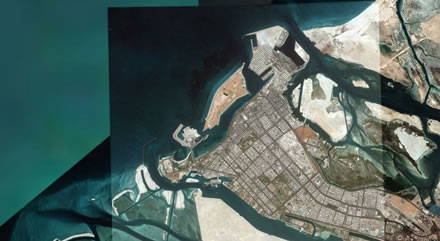 Abu Dhabi satellite view